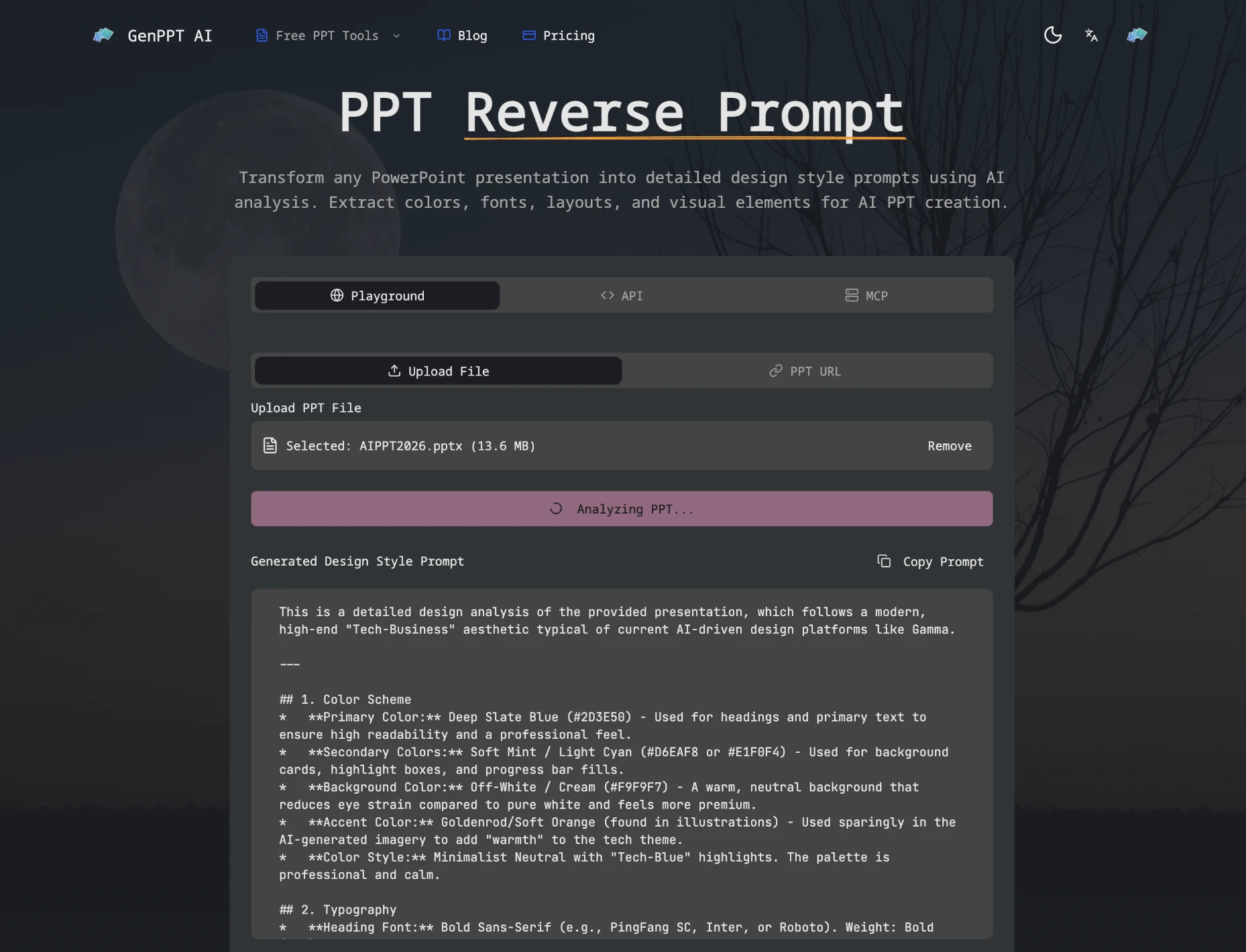 Prompt Design Rws PPT Reverse Prompt - AI PowerPoint Design Style Analyzer